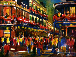 New Orleans Mardi Gras painting Watercolor Painting by Jennifer Branch.