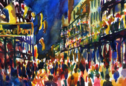 New Orleans Mardi Gras painting Watercolor Painting by Jennifer Branch.