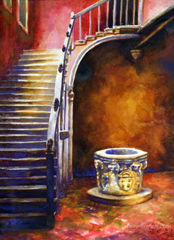 Venice Stair watercolor painting Watercolor Painting by Jennifer Branch.