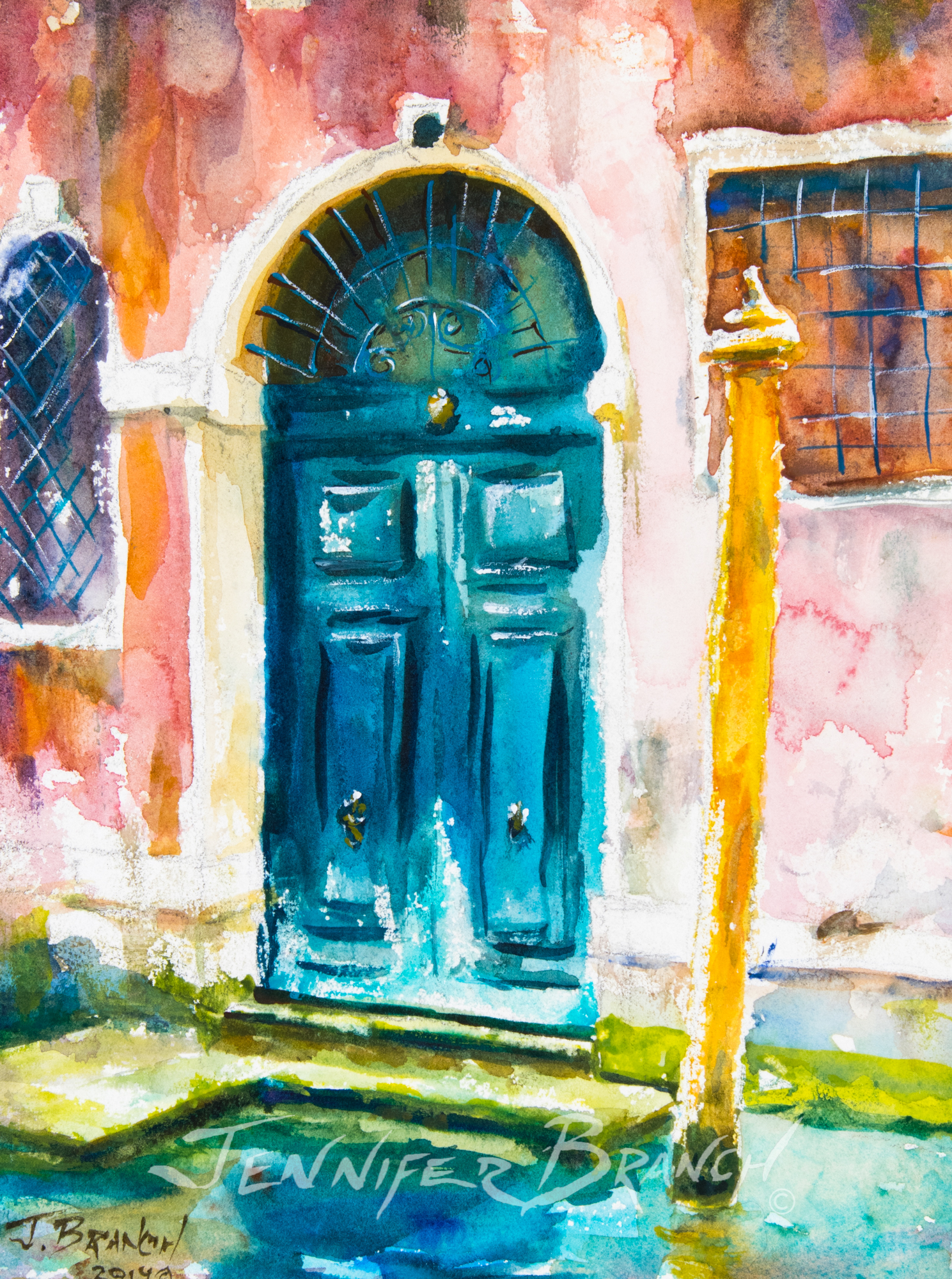 Venice Door watercolor painting by Jennifer Branch