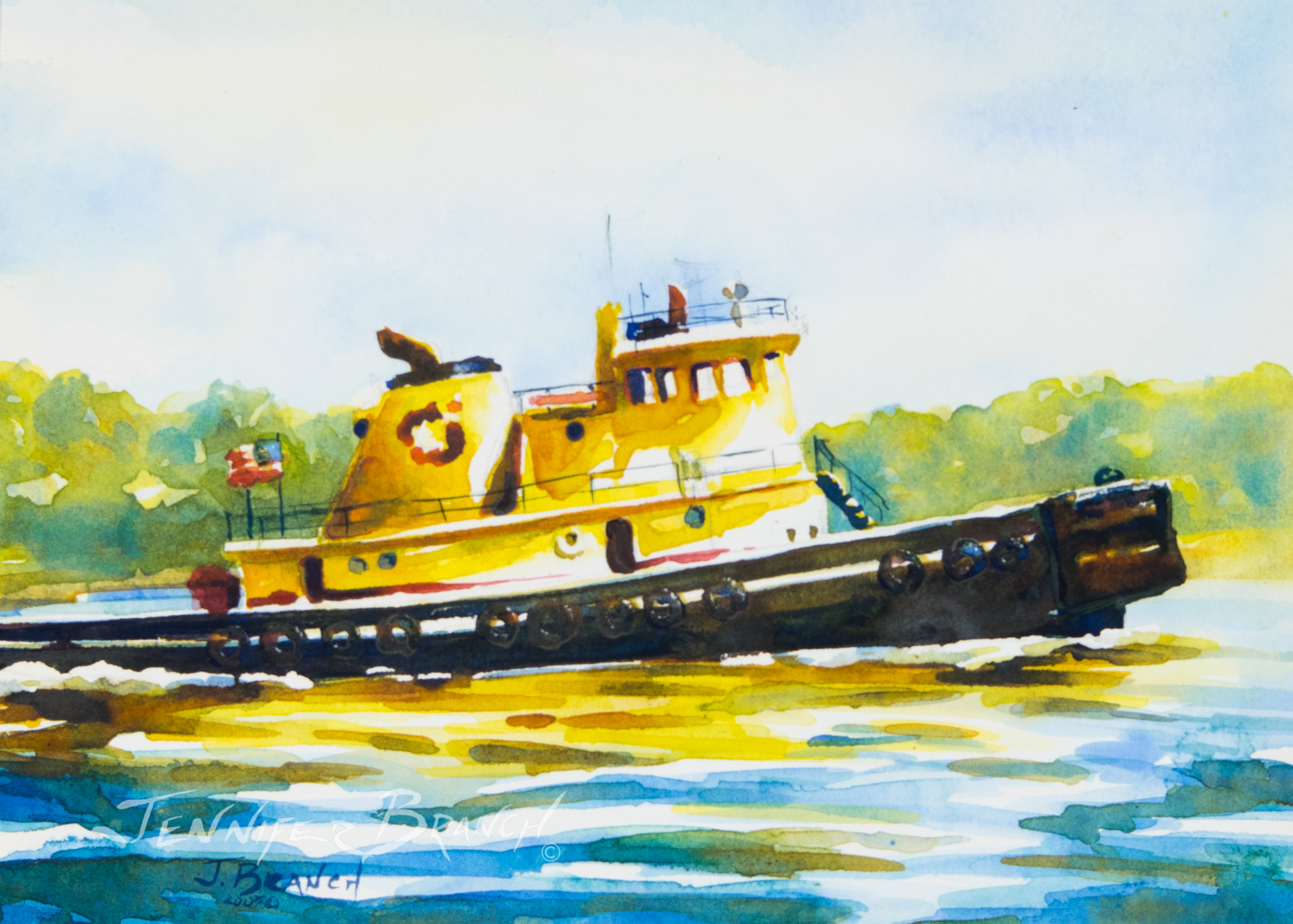 yellow tugboat boats watercolor paintings gallery yellow tugboat boats watercolor paintings gallery